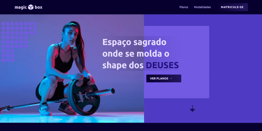 Tela da landing page da Magic Box